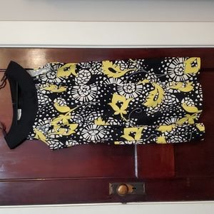 Vintage dress barn pencil dress black white and yellow size 14